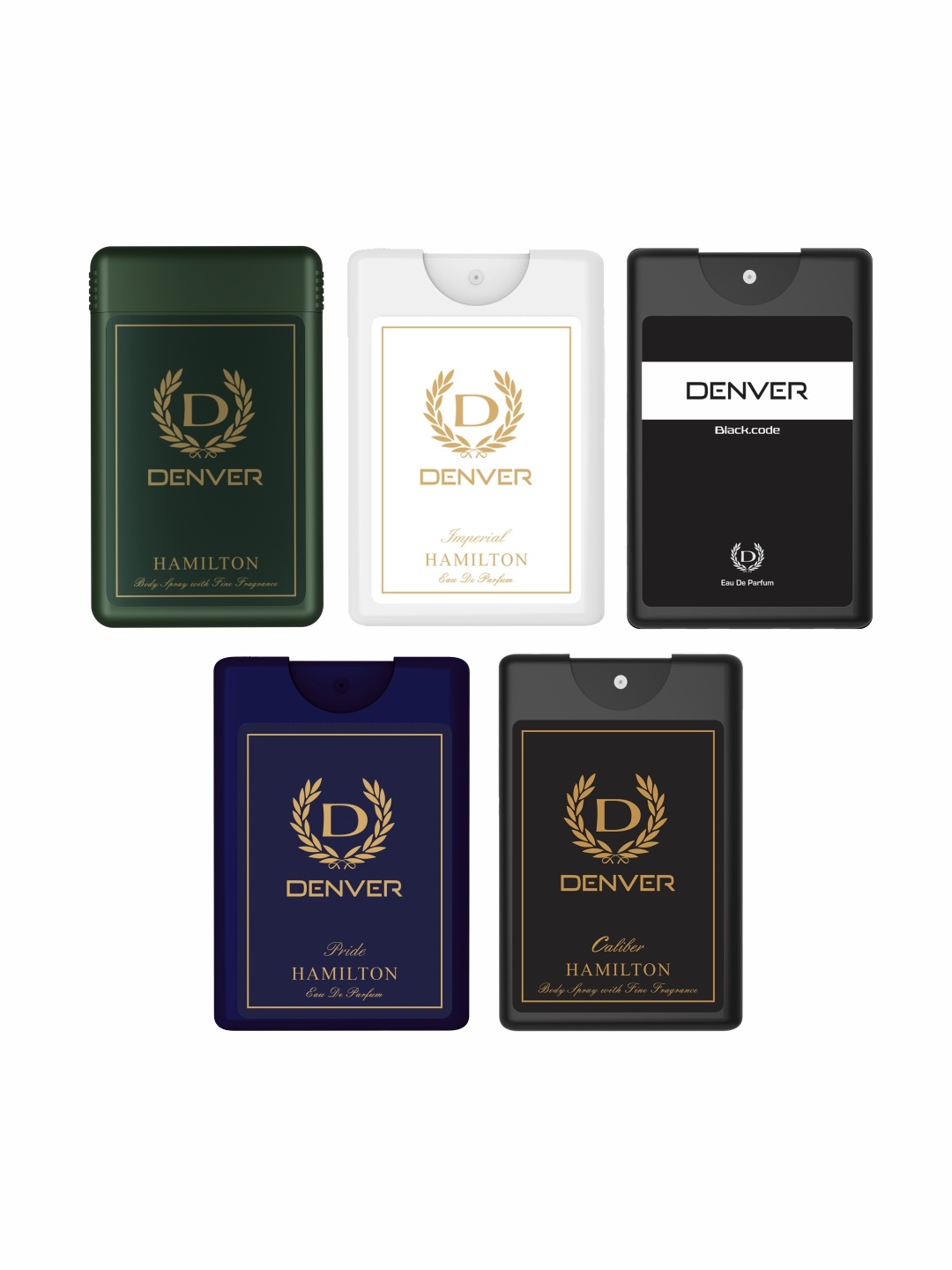 Denver Combo Of Pocket Perfume - Hamilton + Imperial + Black Code + Pride + Caliber, Green
Denver Combo Of Pocket Perfume - Hamilton + Imperial + Black Code + Pride + Caliber, Green