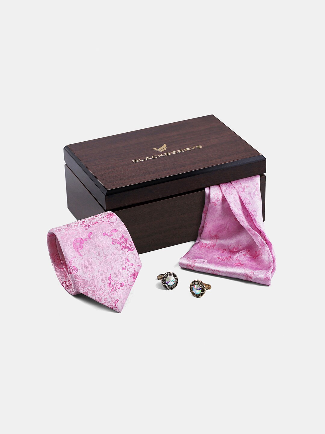 Blackberrys Men Printed Silk Tie With Pocket Square And Cufflink Formal Gift Set, Pink
Blackberrys Men Printed Silk Tie With Pocket Square And Cufflink Formal Gift Set, Pink