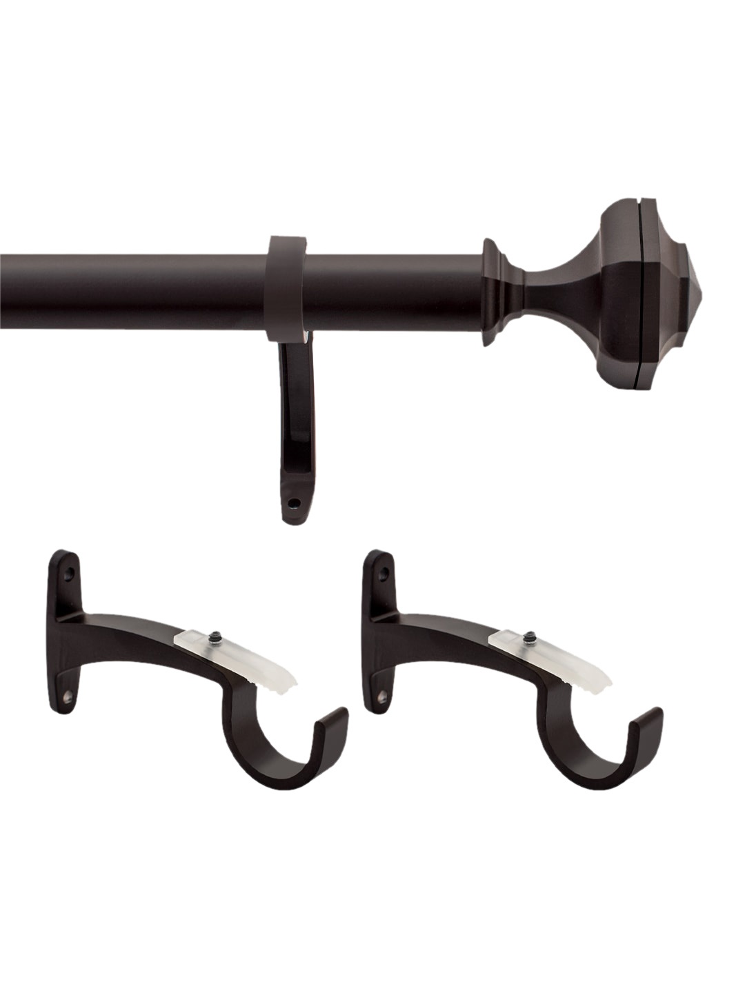 Deco Window Bronze-Toned Extendable Curtain Rods With Brackets