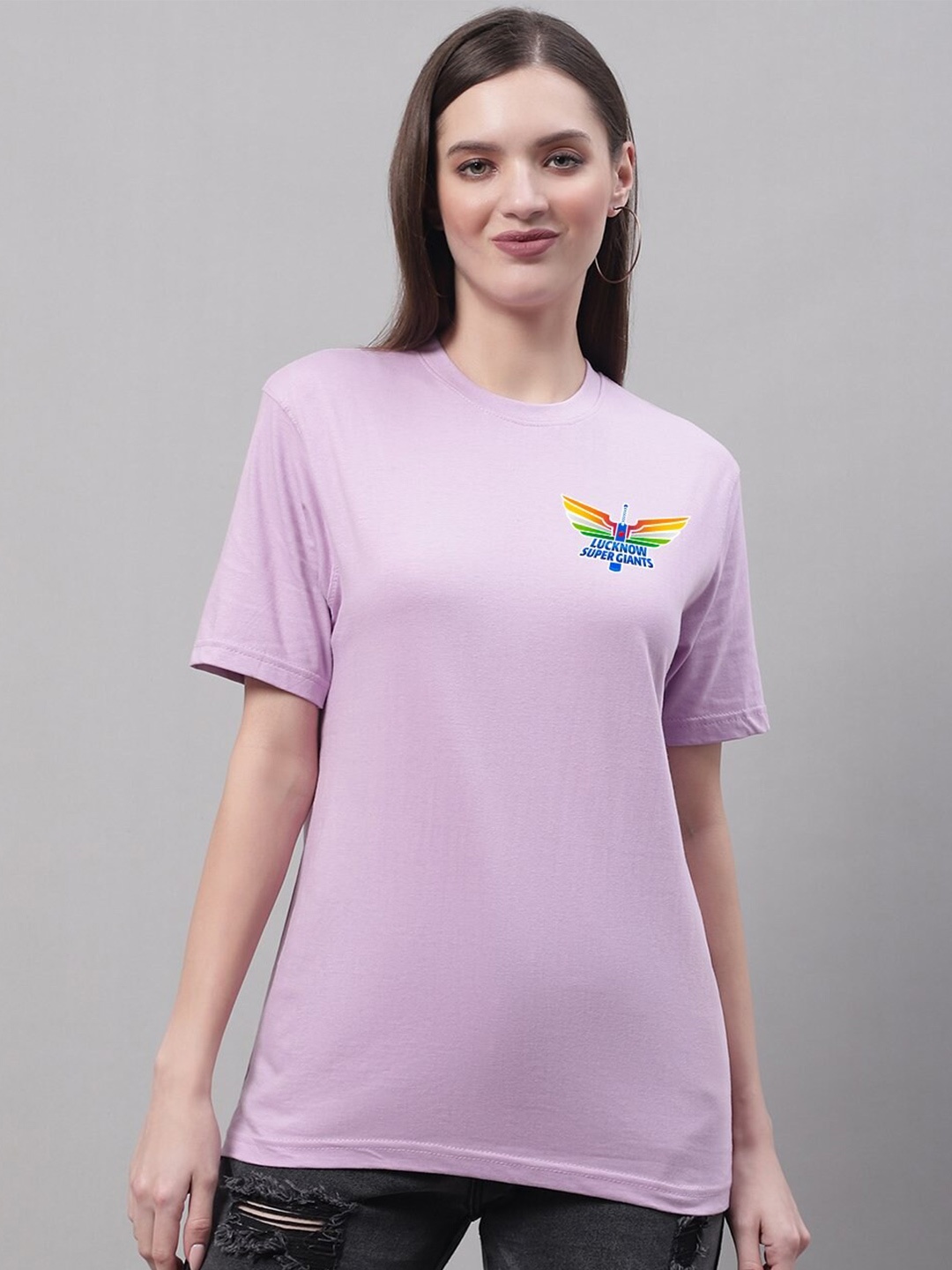 borse lele Lucknow Super Gaints Printed Round Neck Pure Cotton T-shirt, Lavender
borse lele Lucknow Super Gaints Printed Round Neck Pure Cotton T-shirt, Lavender