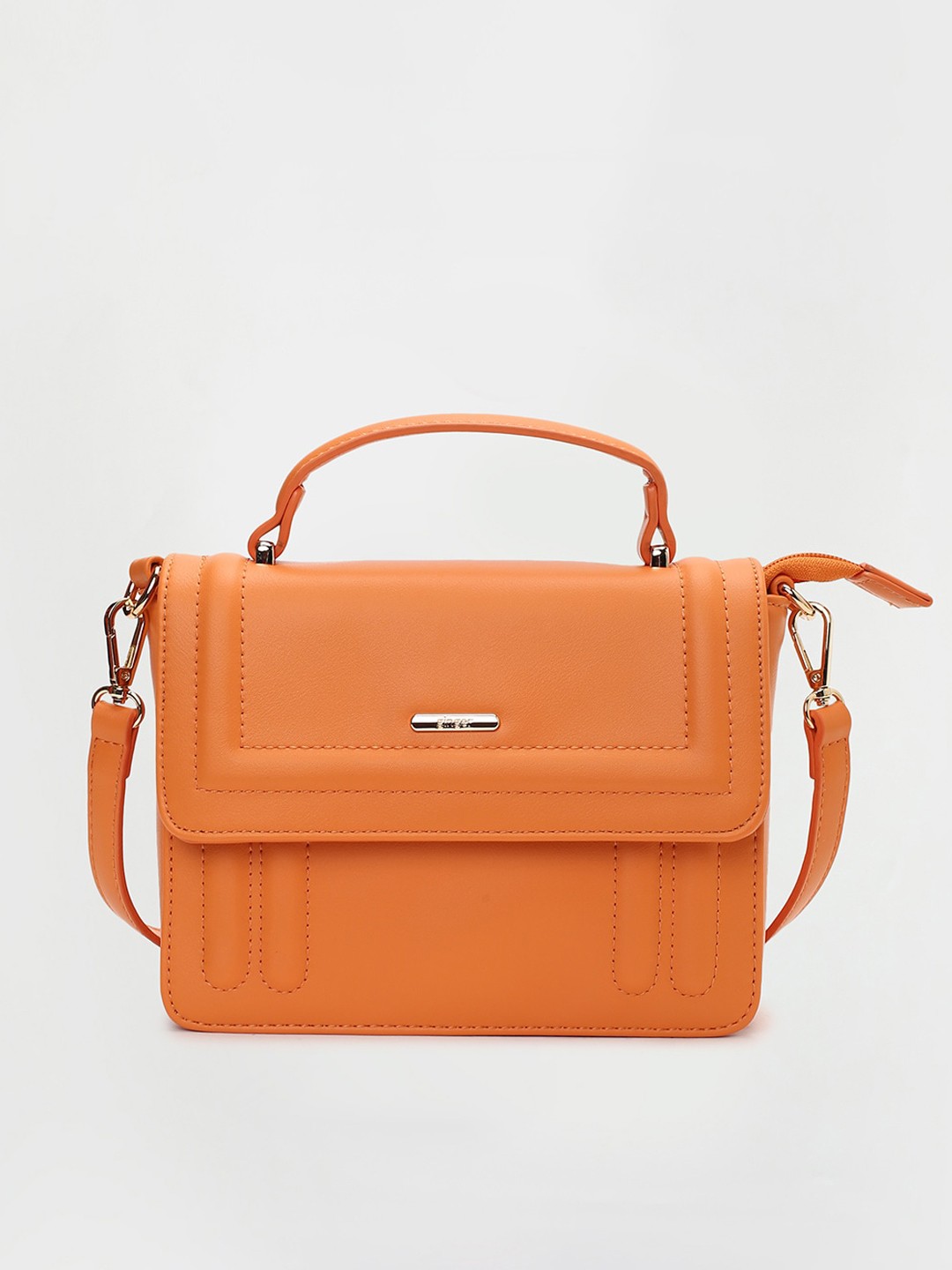 Ginger by Lifestyle Structured Sling Bag With Detachable Sling Bag, Orange