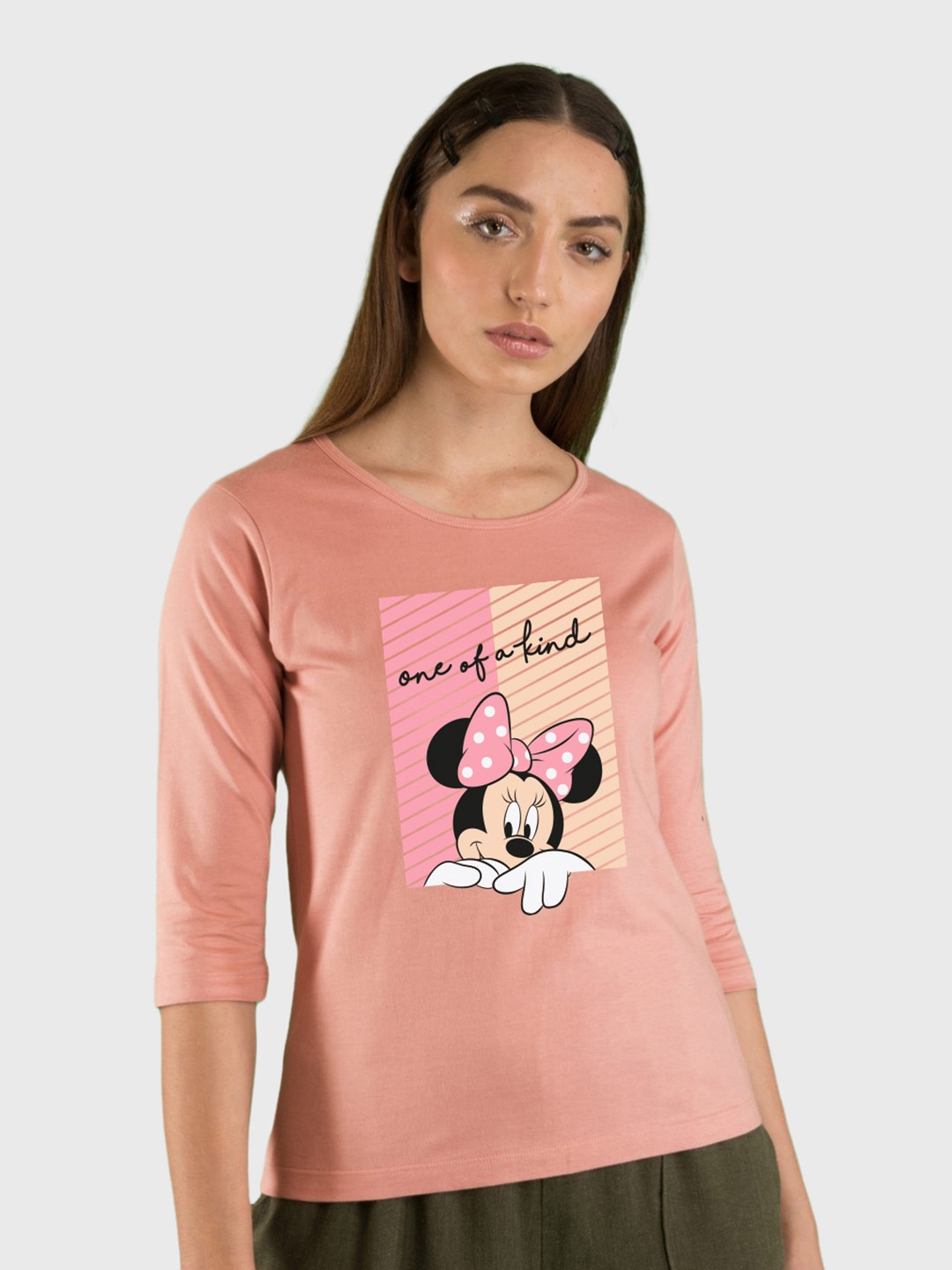 Bewakoof X Official Disney Merchandise Unique Minnie (Dl) Graphic Print 3/4 Sleeve T-shirt, Peach
Bewakoof X Official Disney Merchandise Unique Minnie (Dl) Graphic Print 3/4 Sleeve T-shirt, Peach