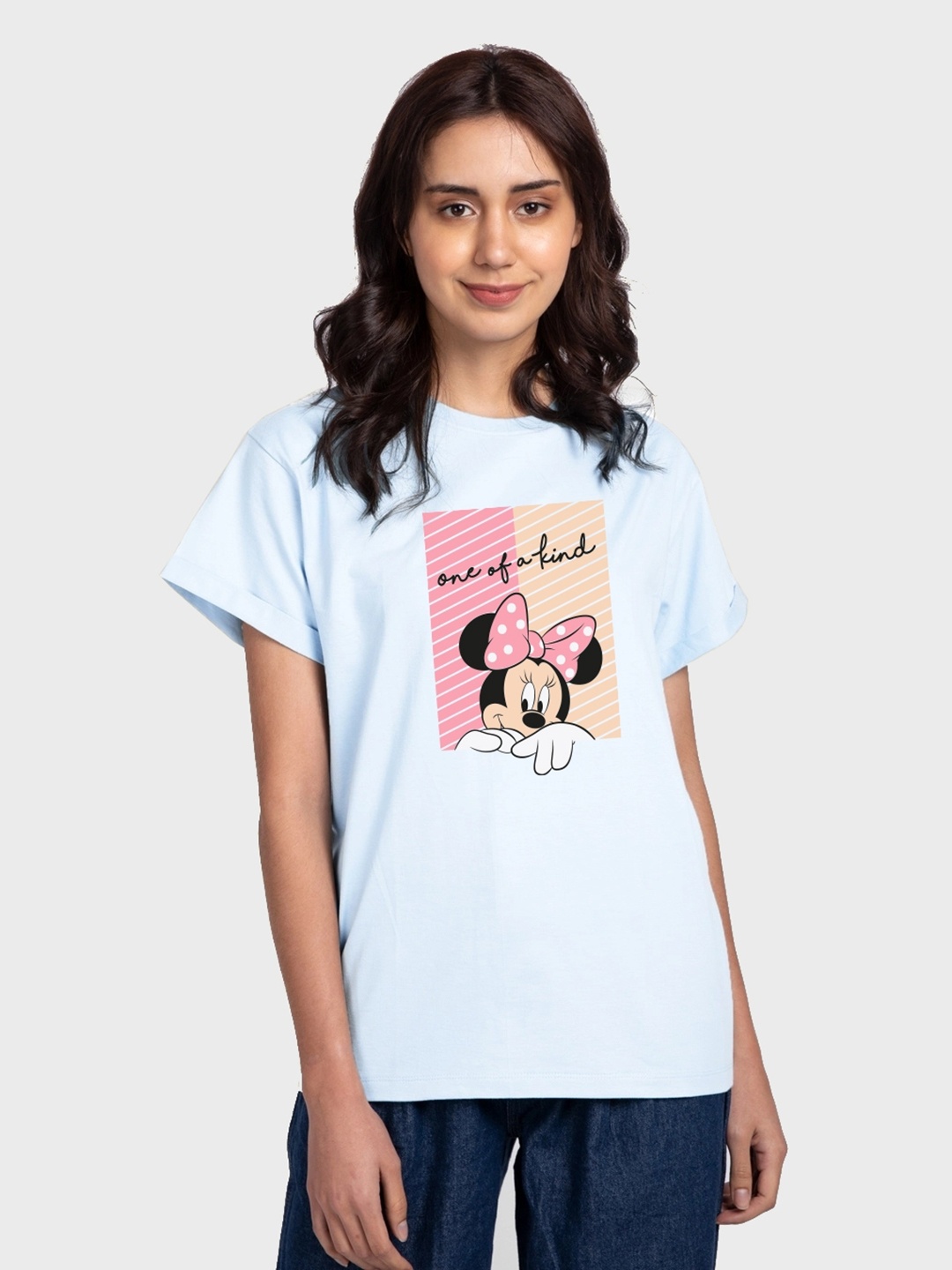 Bewakoof X Official Disney Merchandise Unique Minnie (Dl) Graphic Print Boyfriend T-shirt, Blue
Bewakoof X Official Disney Merchandise Unique Minnie (Dl) Graphic Print Boyfriend T-shirt, Blue