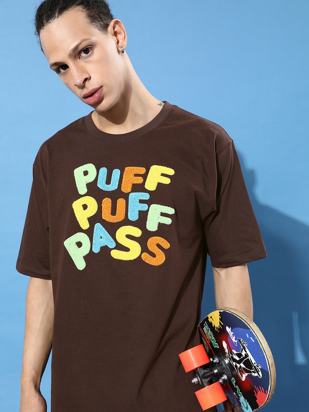 Difference of Opinion Men Brown Typography Embroidered Oversize Pure Cotton Longline T-shirt
Difference of Opinion Men Brown Typography Embroidered Oversize Pure Cotton Longline T-shirt