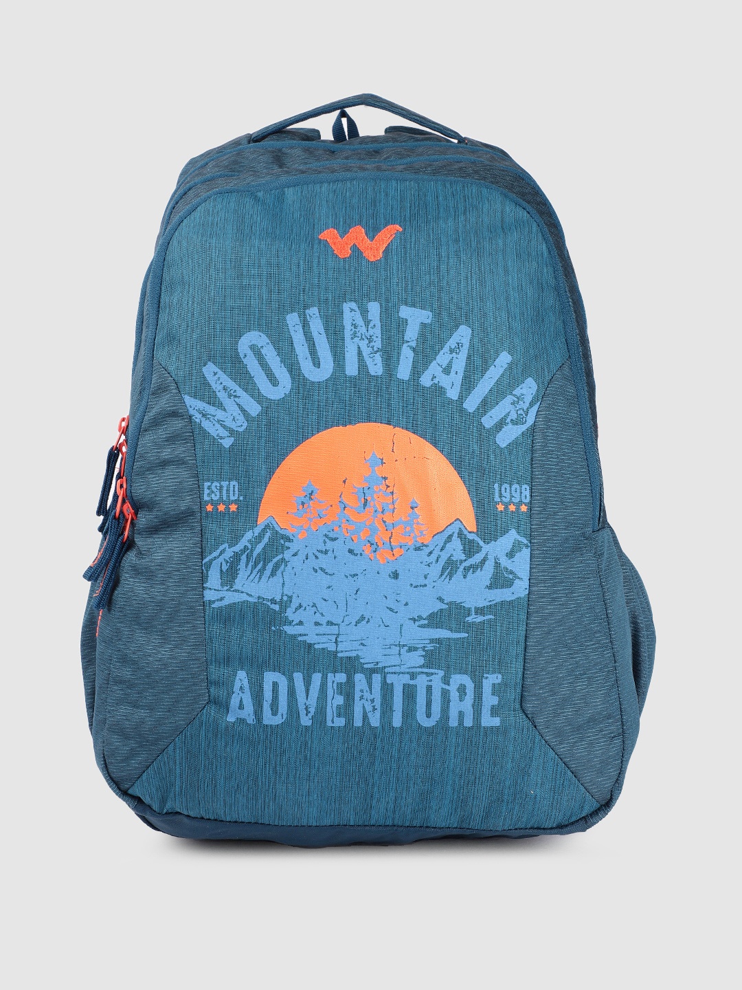 Wildcraft Unisex Typography Print & Textured Blaze 45 Backpack, Navy blue