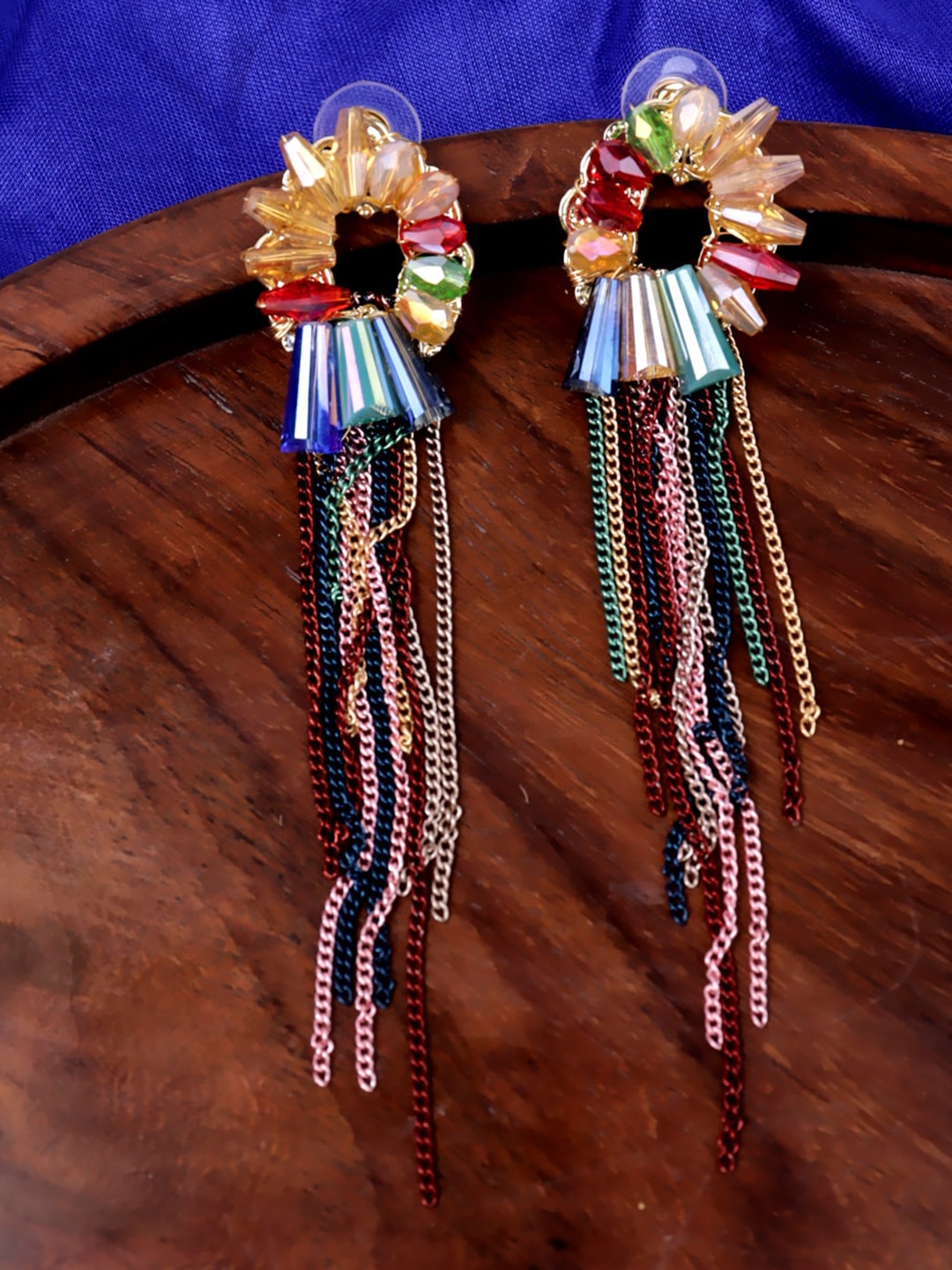 Krelin Chain Drop Tassel Earrings, Cream