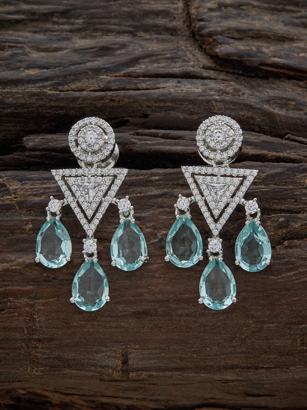 Kushal's Fashion Jewellery Rhodium Plated Contemporary CZ Studded Drop Earrings, Silver
Kushal's Fashion Jewellery Rhodium Plated Contemporary CZ Studded Drop Earrings, Silver