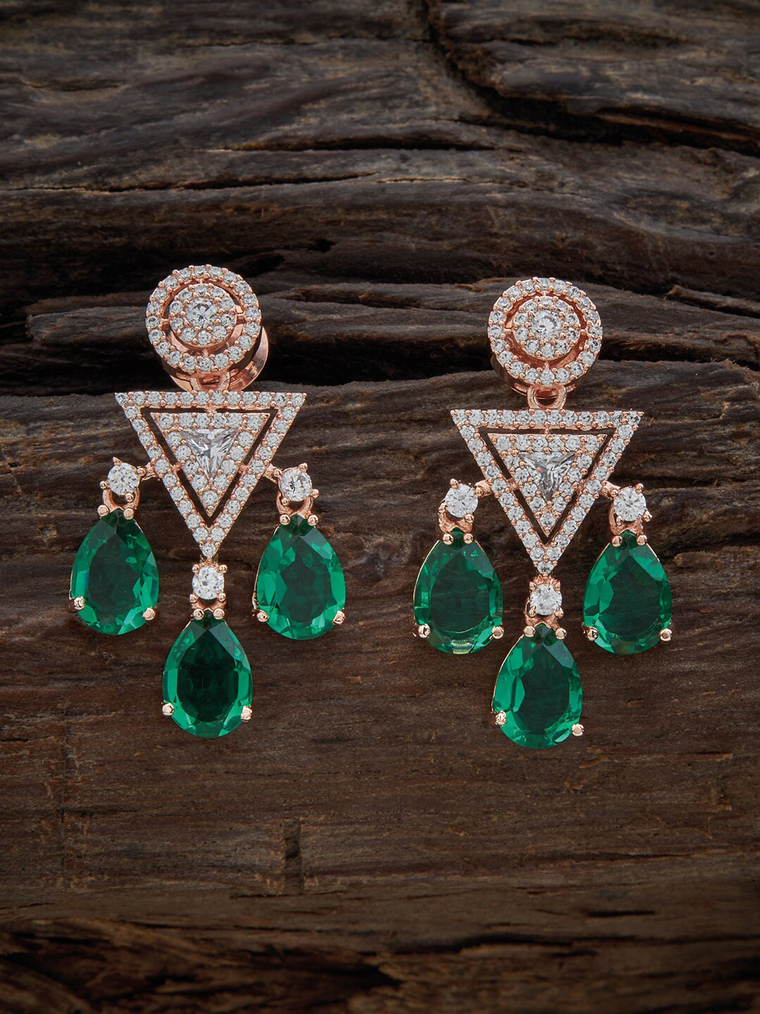 Kushal's Fashion Jewellery Rose Gold Plated Contemporary CZ Studded Drop Earrings
Kushal's Fashion Jewellery Rose Gold Plated Contemporary CZ Studded Drop Earrings