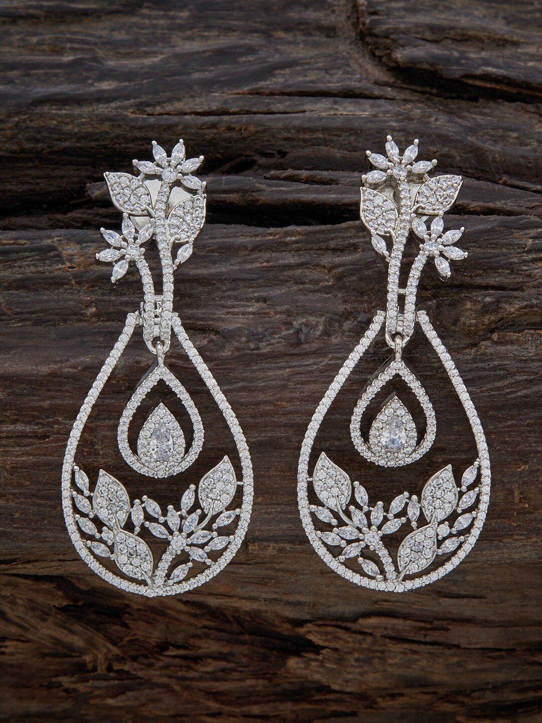 Kushal's Fashion Jewellery Rhodium Plated Contemporary CZ Studded Drop Earrings, Silver
Kushal's Fashion Jewellery Rhodium Plated Contemporary CZ Studded Drop Earrings, Silver