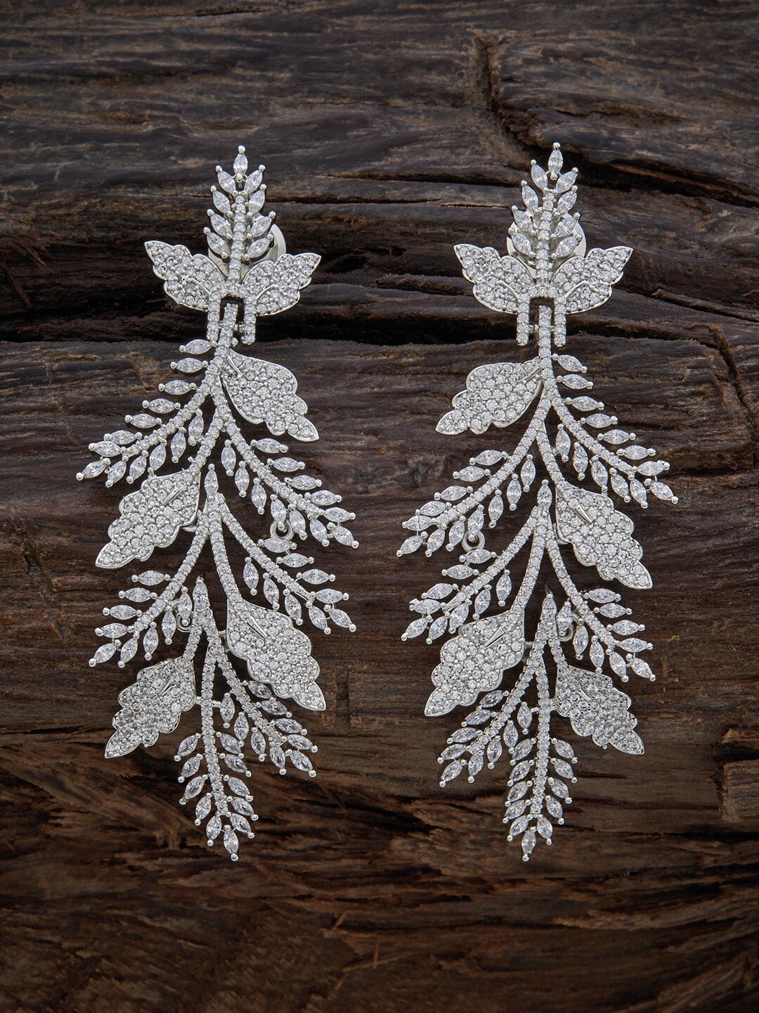 Kushal's Fashion Jewellery Rhodium-Plated Leaf Shaped Contemporary Drop Earrings, Silver
Kushal's Fashion Jewellery Rhodium-Plated Leaf Shaped Contemporary Drop Earrings, Silver
