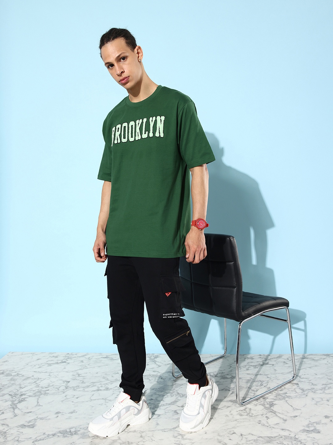 DILLINGER Men Green Typography Embroidered Oversized Pure Cotton Longline T-shirt
DILLINGER Men Green Typography Embroidered Oversized Pure Cotton Longline T-shirt