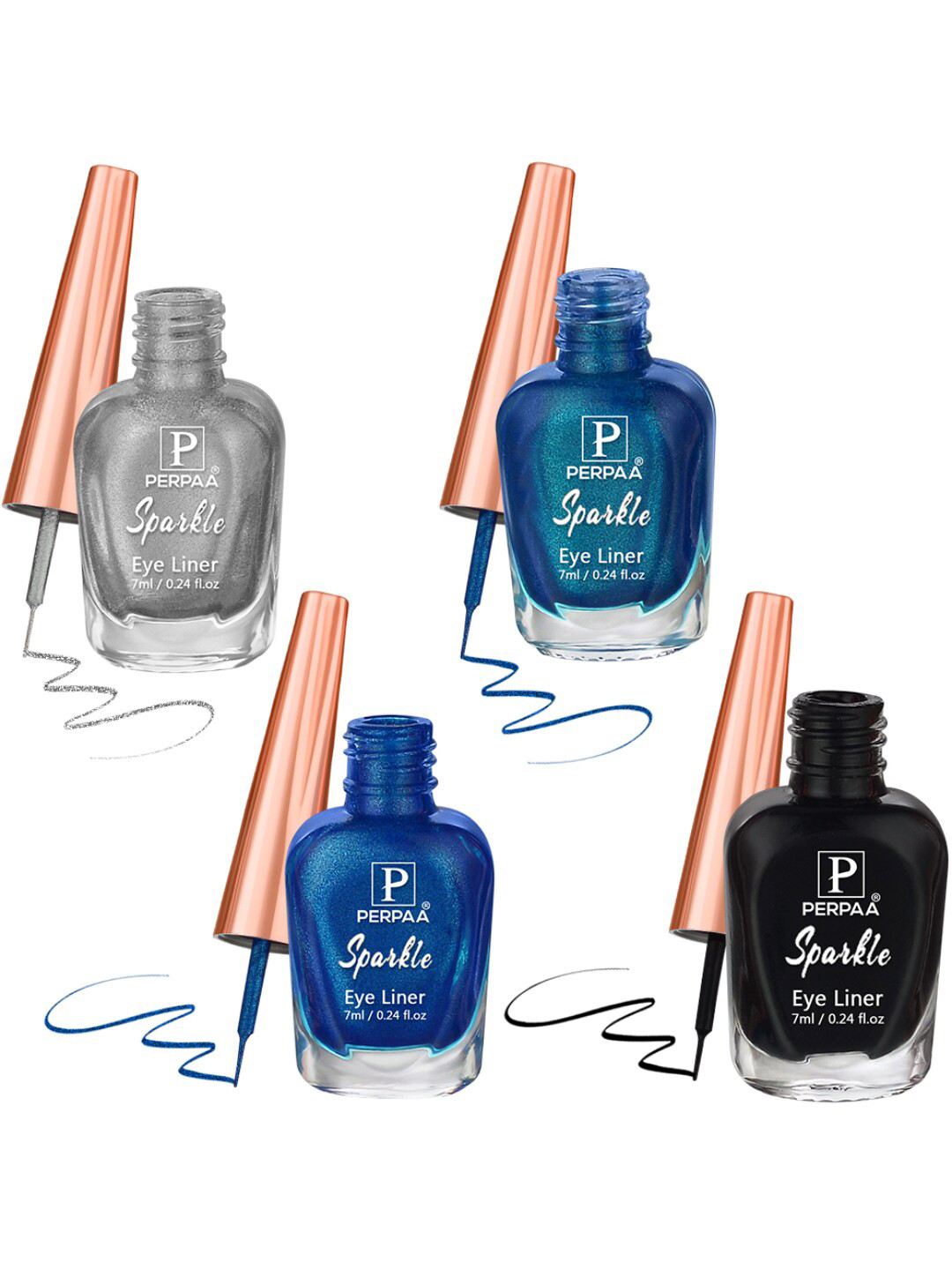 PERPAA Set of 4 Sparkle Absolute Shine Long Lasting Waterproof Eyeliner - 7 ml each, Grey
PERPAA Set of 4 Sparkle Absolute Shine Long Lasting Waterproof Eyeliner - 7 ml each, Grey