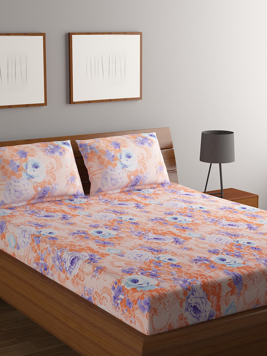 BOMBAY DYEING Orange & Purple Printed 144 TC Pure Cotton King Bedsheet & 2 Pillow Covers
BOMBAY DYEING Orange & Purple Printed 144 TC Pure Cotton King Bedsheet & 2 Pillow Covers