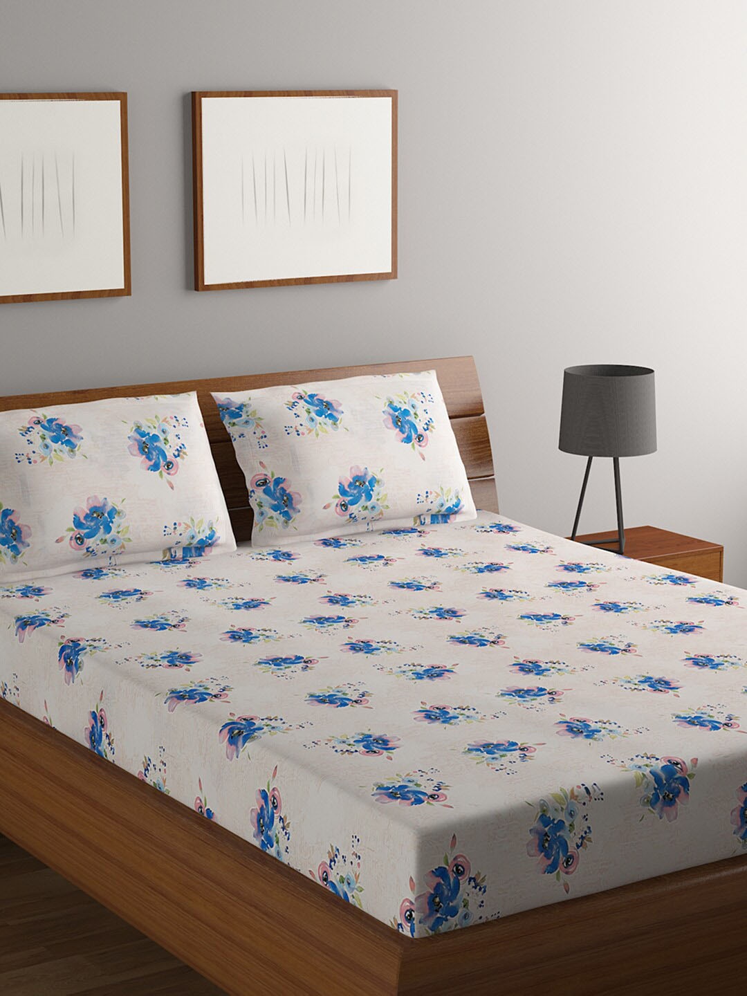 BOMBAY DYEING Beige & Blue Printed 144 TC Pure Cotton Queen Bedsheet & 2 Pillow Covers
BOMBAY DYEING Beige & Blue Printed 144 TC Pure Cotton Queen Bedsheet & 2 Pillow Covers