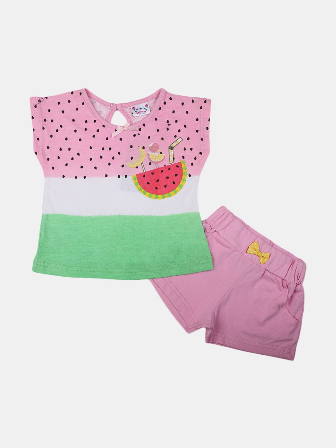 V-Mart Girls Printed Pure Cotton Round Neck T-shirt with Shorts Clothing Set, Pink
V-Mart Girls Printed Pure Cotton Round Neck T-shirt with Shorts Clothing Set, Pink