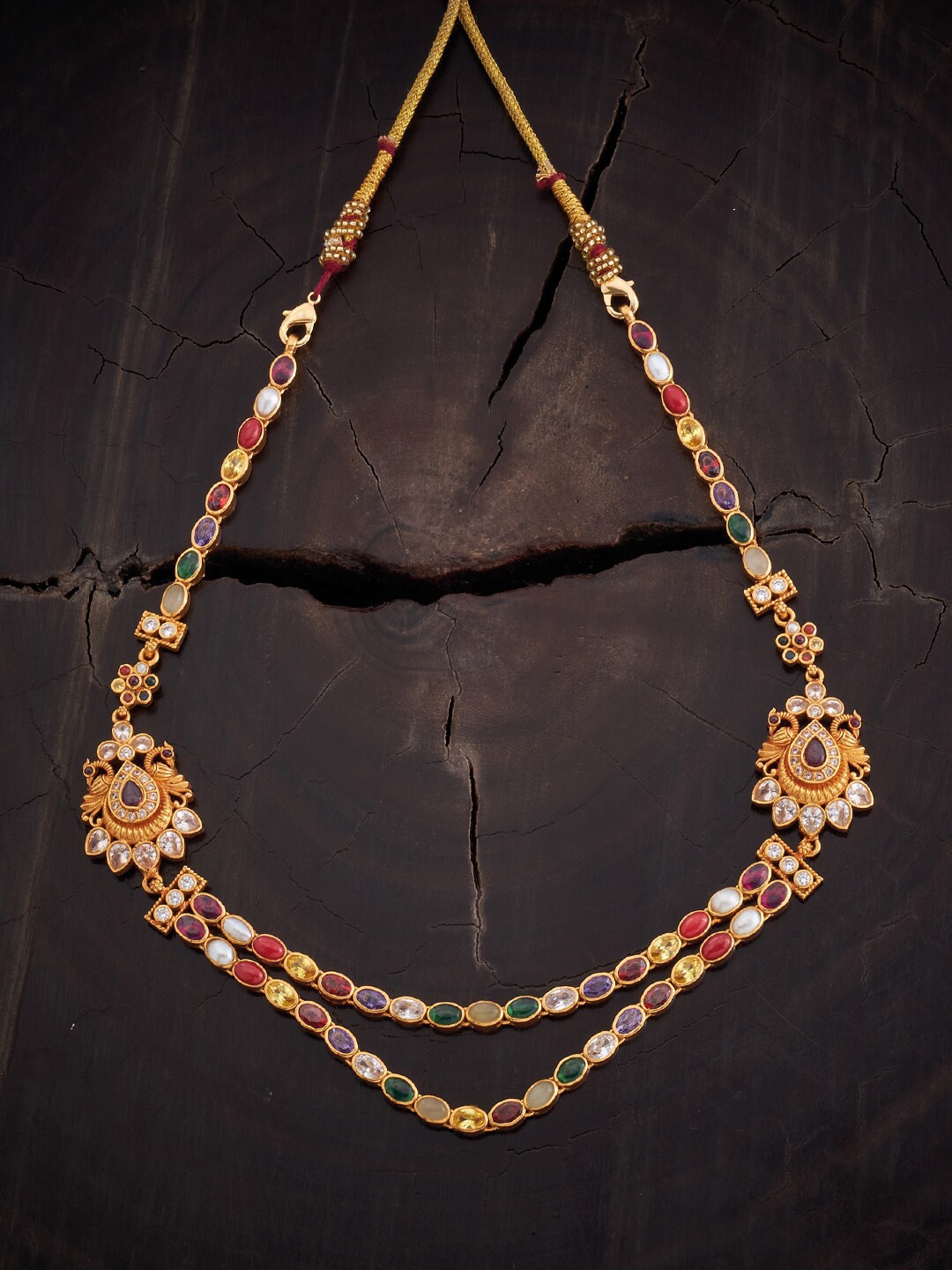 Kushal's Fashion Jewellery 92.5 Pure Silver Gold-Plated Temple Necklace With Spinal Stones
Kushal's Fashion Jewellery 92.5 Pure Silver Gold-Plated Temple Necklace With Spinal Stones