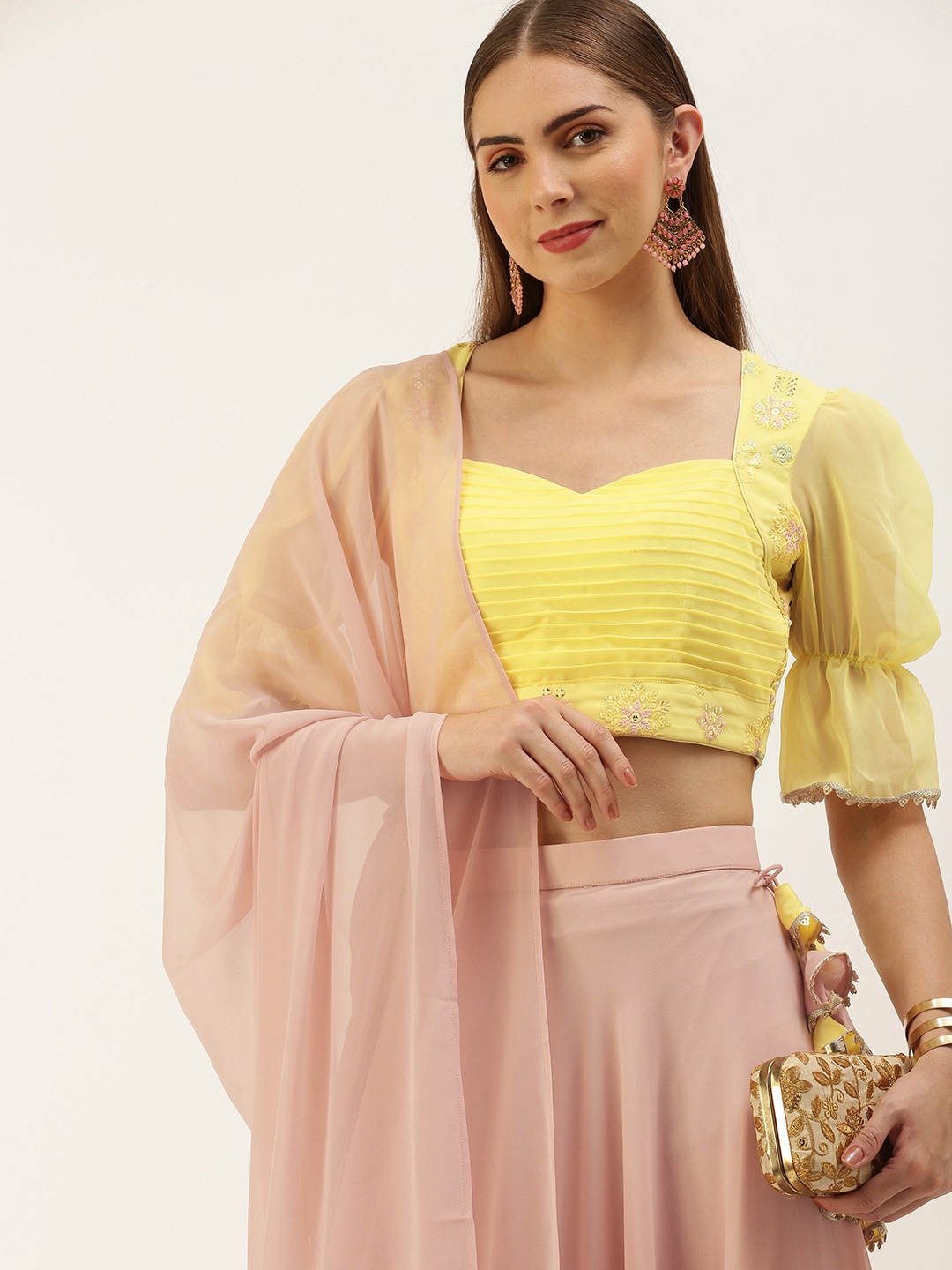 Ethnovog Embroidered Sequinned Ready to Wear Lehenga & Blouse With Dupatta, Yellow
Ethnovog Embroidered Sequinned Ready to Wear Lehenga & Blouse With Dupatta, Yellow