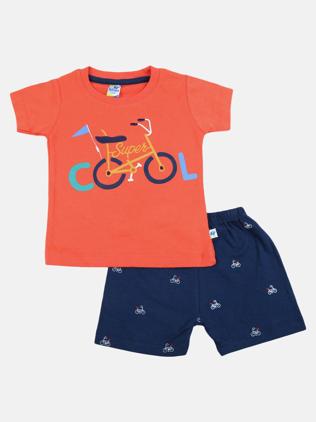 V-Mart Infants Boys Printed Cotton T-shirt with Shorts, Coral 
V-Mart Infants Boys Printed Cotton T-shirt with Shorts, Coral