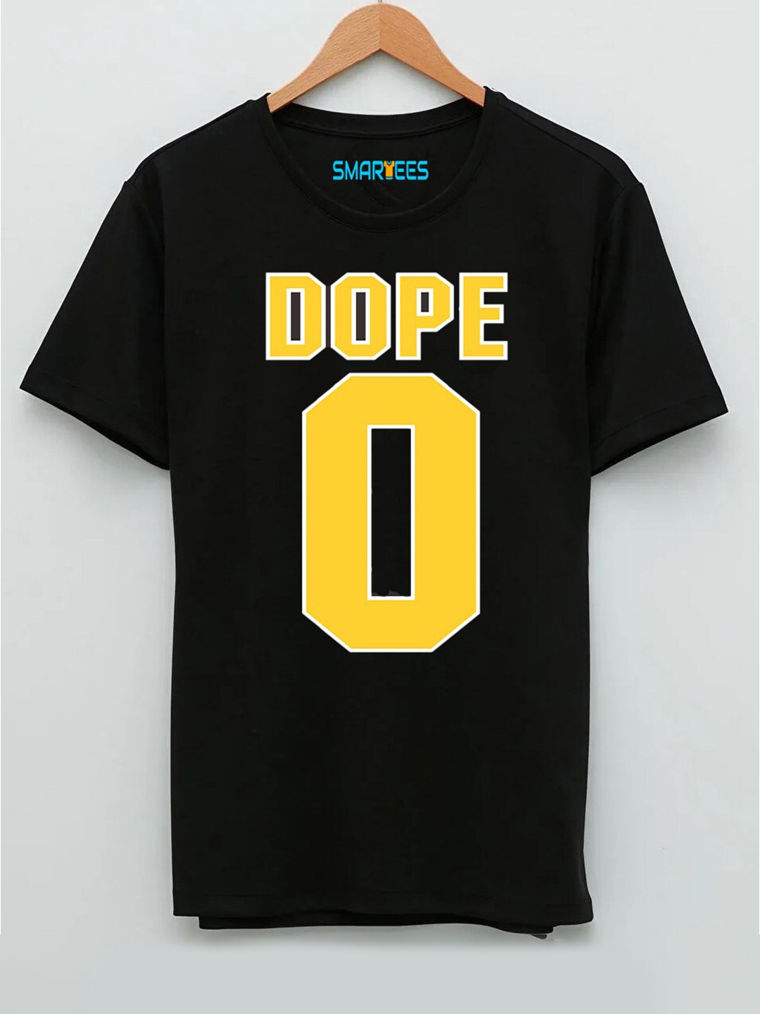 SMARTEES Typography Printed Cotton T-shirt, Black