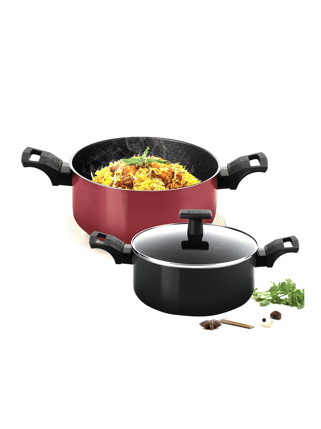 Milton Pro Cook Granito Burgundy Induction Biryani Pot With Glass Lid 26 cm 5.5 L
Milton Pro Cook Granito Burgundy Induction Biryani Pot With Glass Lid 26 cm 5.5 L