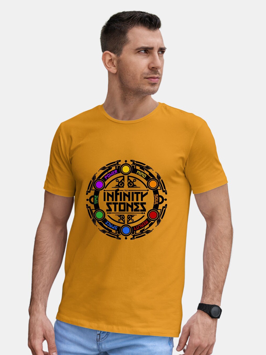 macmerise Marvel Typography Printed Round Neck Bio Finish Cotton T-shirt, Mustard
macmerise Marvel Typography Printed Round Neck Bio Finish Cotton T-shirt, Mustard