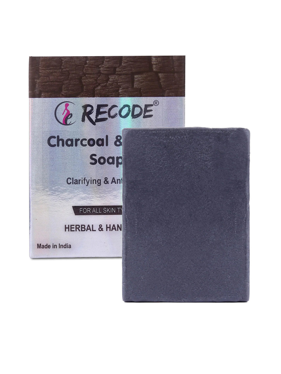 Recode Charcoal & Clove Herbal Handmade Soap with Vitamin E & Castor Oil - 100 g, Black
Recode Charcoal & Clove Herbal Handmade Soap with Vitamin E & Castor Oil - 100 g, Black
