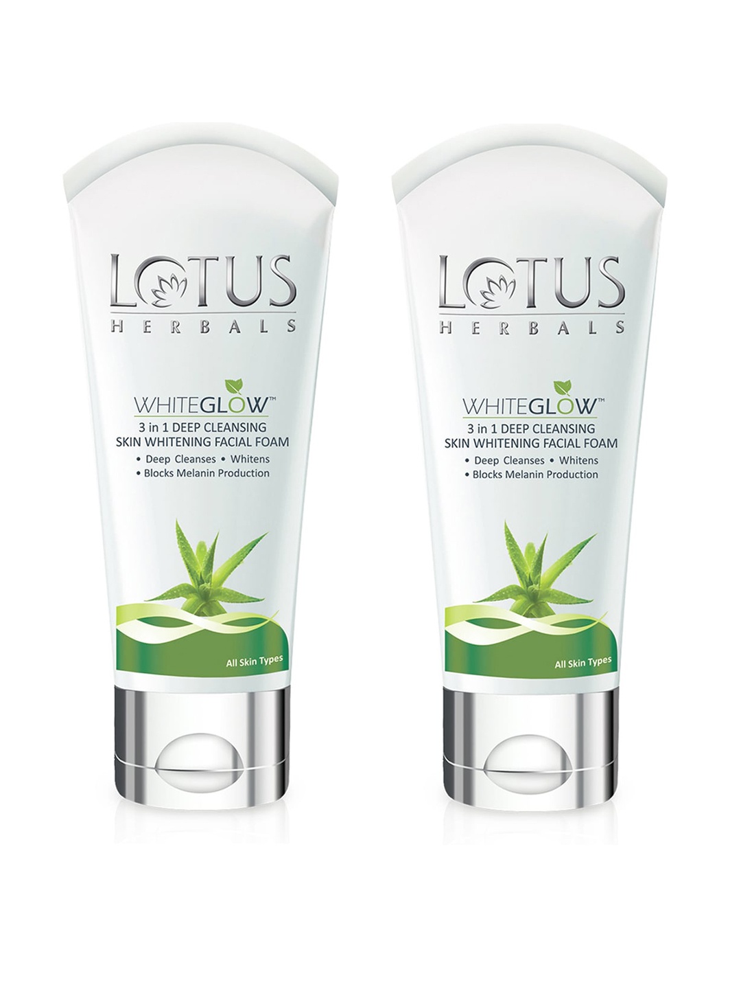 Lotus Herbals Set of 2 WhiteGlow 3-in-1 Deep Cleansing Skin Whitening Facial Foam-50g each, White
Lotus Herbals Set of 2 WhiteGlow 3-in-1 Deep Cleansing Skin Whitening Facial Foam-50g each, White