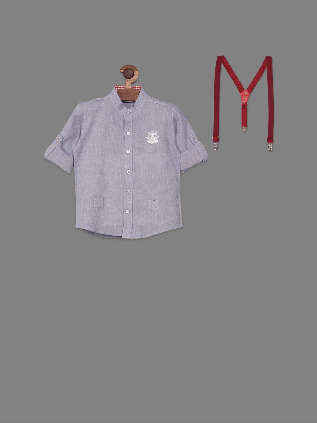 RIKIDOOS Boys Contemporary Fit Roll-Up Sleeves Shirt With A Detachable Suspender, Blue
RIKIDOOS Boys Contemporary Fit Roll-Up Sleeves Shirt With A Detachable Suspender, Blue