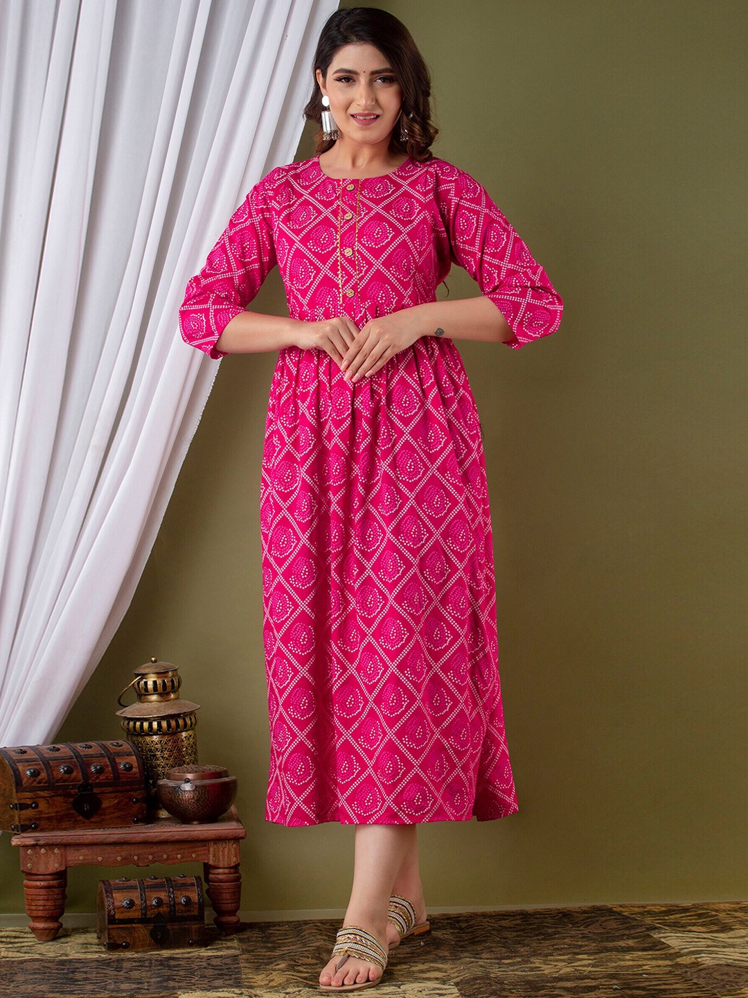Mialo fashion Ethnic Motifs Printed Cotton Feeding Maternity Ethnic Dress, Pink
Mialo fashion Ethnic Motifs Printed Cotton Feeding Maternity Ethnic Dress, Pink