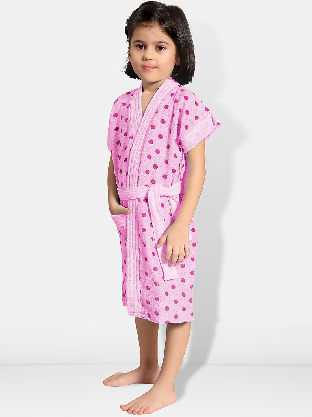 Be You Girls Polka Dot Printed Terry Cotton Water Absorbent Bath Robe With Belt, Pink
Be You Girls Polka Dot Printed Terry Cotton Water Absorbent Bath Robe With Belt, Pink