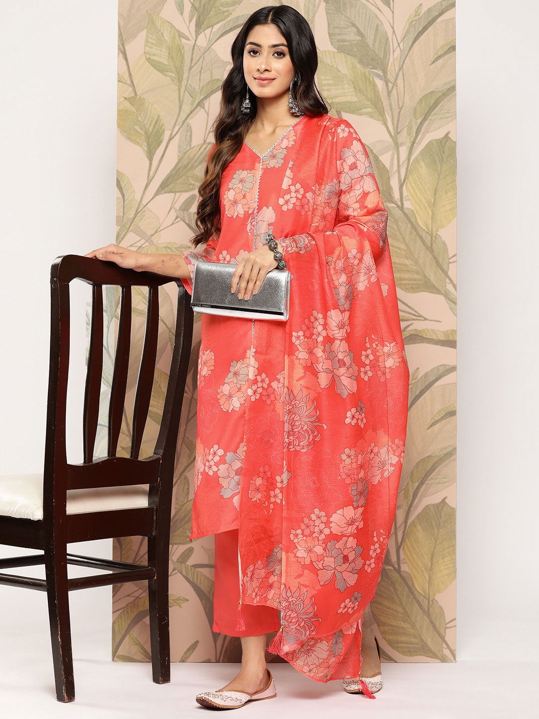 Sangria Floral Printed Regular Gotta Patti Pure Cotton Kurta With Palazzos & Dupatta, Orange
Sangria Floral Printed Regular Gotta Patti Pure Cotton Kurta With Palazzos & Dupatta, Orange