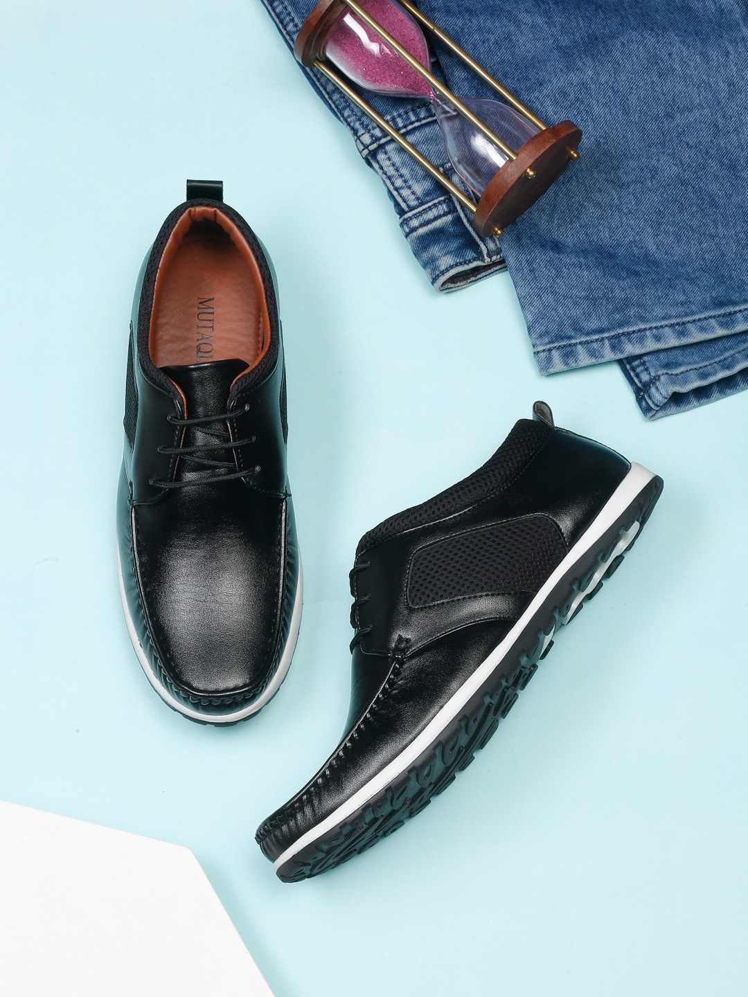 MUTAQINOTI Men Lightweight Comfort Insole Patent Leather Contrast Sole Sneakers, Black
MUTAQINOTI Men Lightweight Comfort Insole Patent Leather Contrast Sole Sneakers, Black