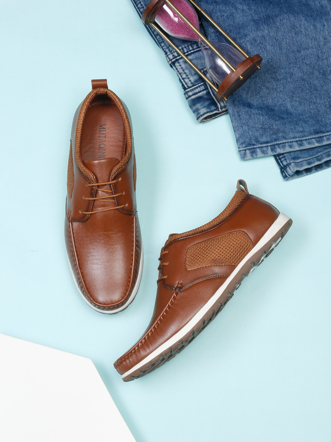 MUTAQINOTI Men Lightweight Comfort Insole Patent Leather Contrast Sole Sneakers, Tan
MUTAQINOTI Men Lightweight Comfort Insole Patent Leather Contrast Sole Sneakers, Tan