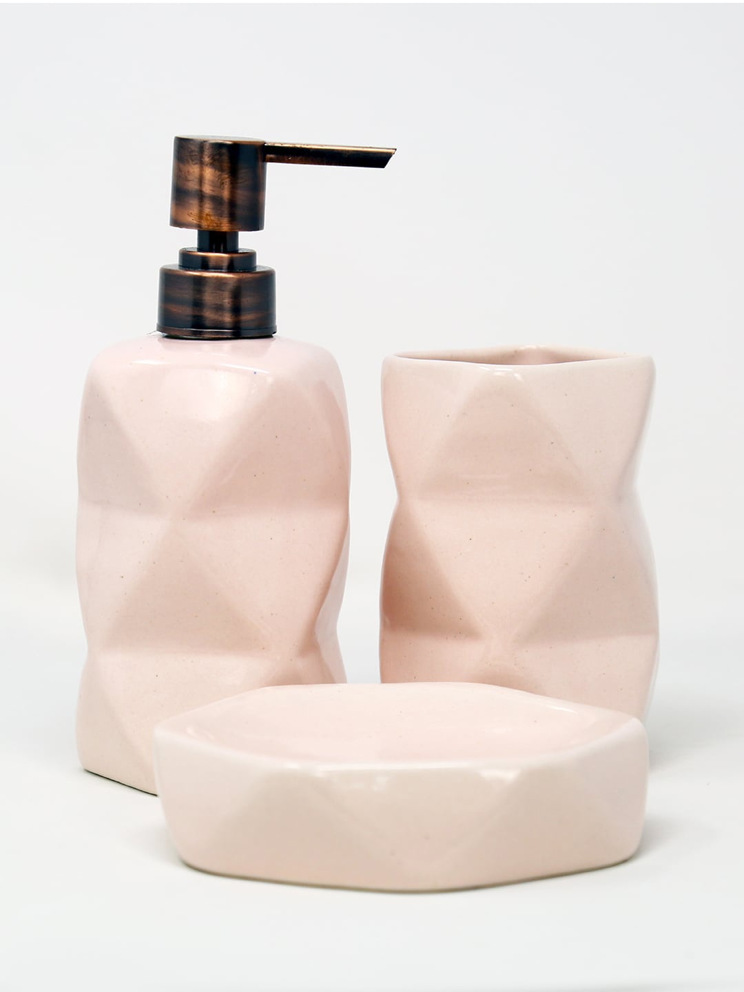 MYTRIDENT Classic Luxury 3-Pcs Pink Textured Ceramic Contemporary Bathroom Accessories Set
MYTRIDENT Classic Luxury 3-Pcs Pink Textured Ceramic Contemporary Bathroom Accessories Set