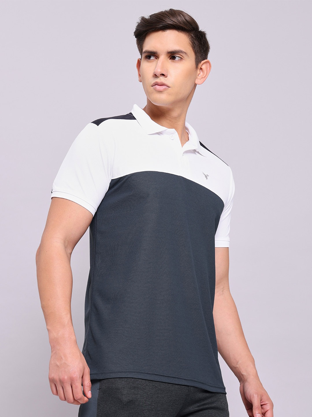 Technosport Antimicrobial Colourblocked Polo Collar Gym Slim Fit Sports T-shirt, White
Technosport Antimicrobial Colourblocked Polo Collar Gym Slim Fit Sports T-shirt, White