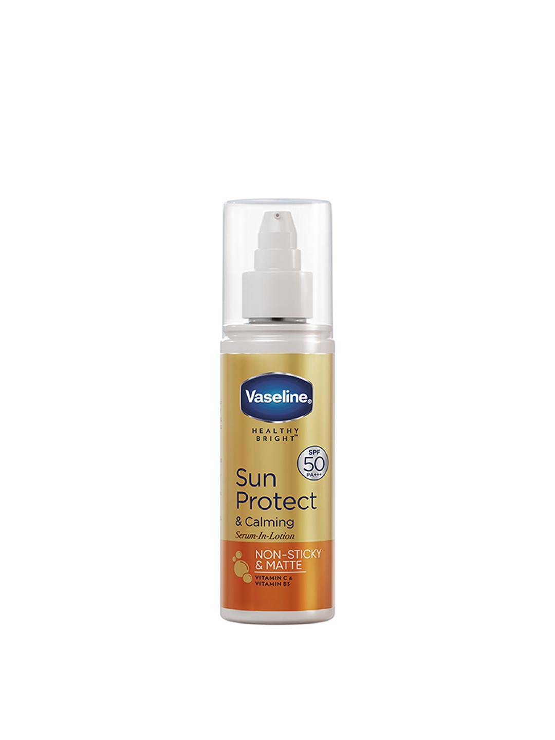 Vaseline Sun Protect & Calming SPF50 Matte Serum-in-Lotion with Vitamins C & B3 - 90ml, Yellow
Vaseline Sun Protect & Calming SPF50 Matte Serum-in-Lotion with Vitamins C & B3 - 90ml, Yellow