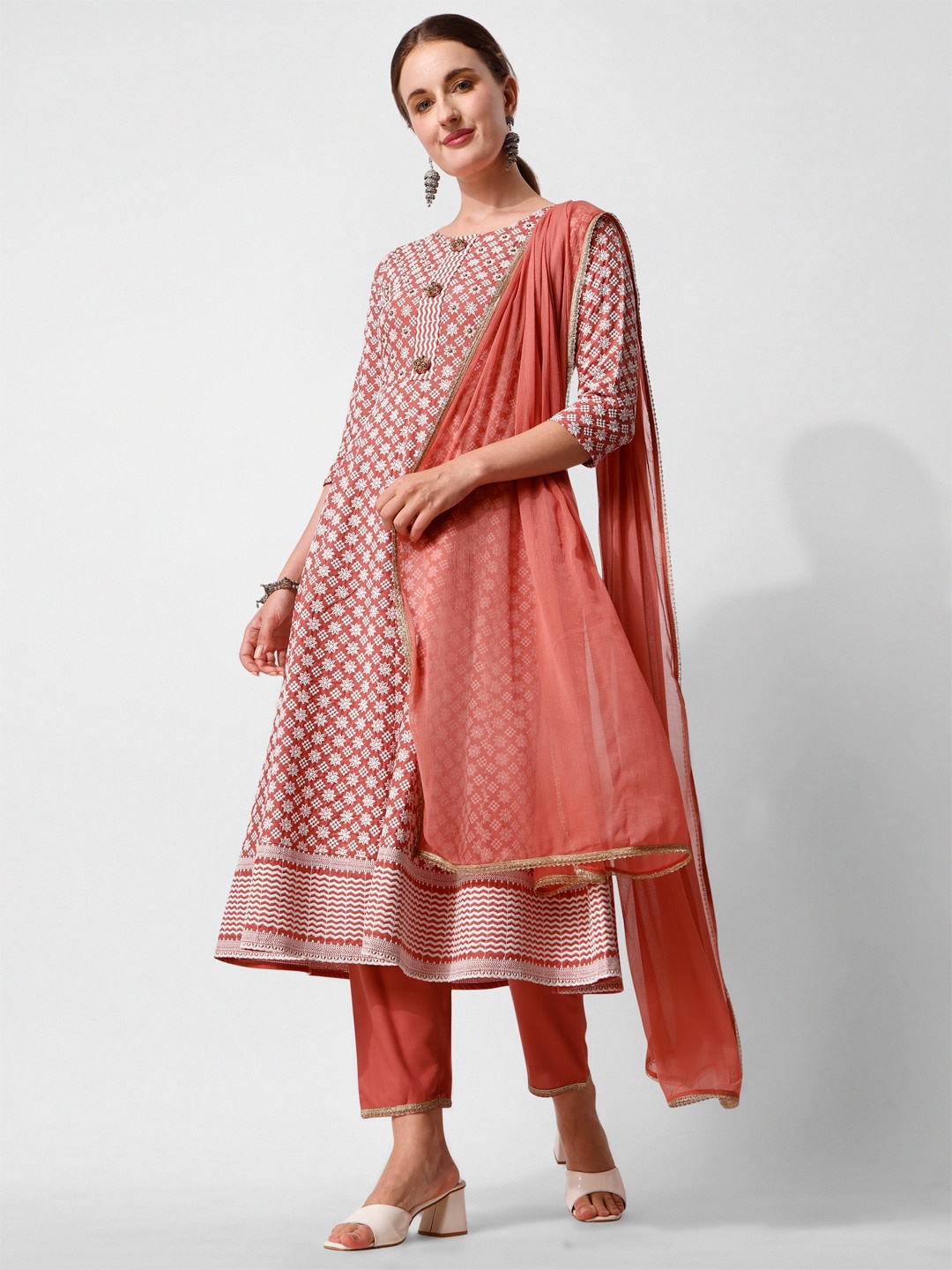 Berrylicious Embroidered Beads & Stones Anarkali Kurta with Trousers & Dupatta, Rust
Berrylicious Embroidered Beads & Stones Anarkali Kurta with Trousers & Dupatta, Rust