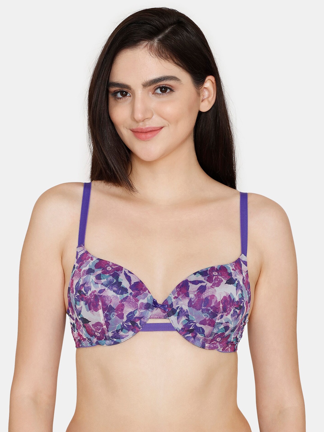 Zivame Floral Printed Underwired Lightly Padded All Day Comfort Seamless Bra, Purple
Zivame Floral Printed Underwired Lightly Padded All Day Comfort Seamless Bra, Purple