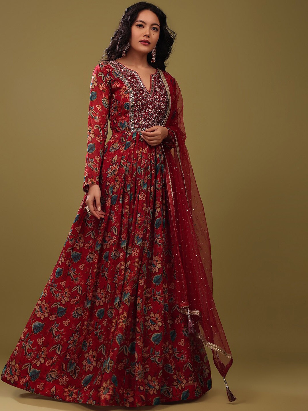 KALKI Fashion Ethnic Motifs Printed Embellished Detail Ethnic Dress With Dupatta, Red
KALKI Fashion Ethnic Motifs Printed Embellished Detail Ethnic Dress With Dupatta, Red