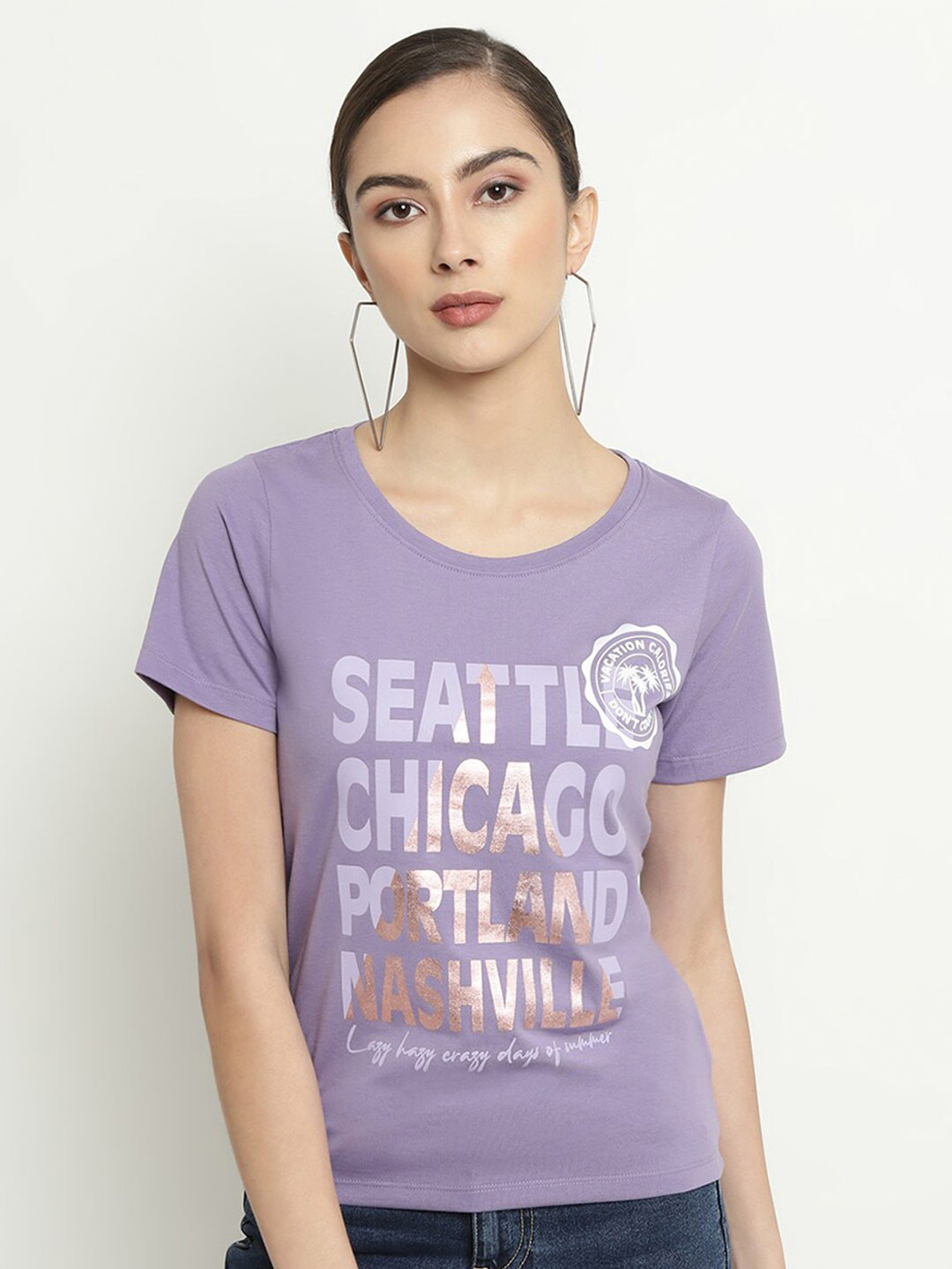 METTLE Typography Printed Round Neck Cotton T-shirt, Purple
METTLE Typography Printed Round Neck Cotton T-shirt, Purple