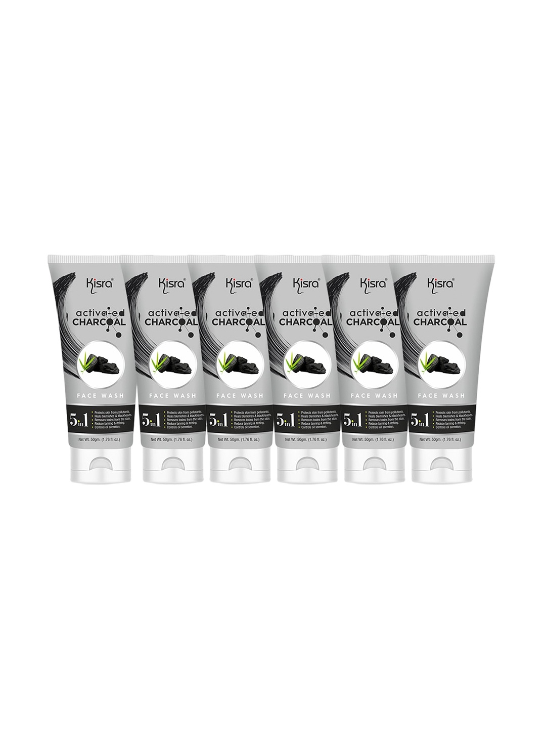 KISRA Activated Charcoal Anti-Pollution Face Wash For Deep Pore Cleaning 50 ml Each, Black
KISRA Activated Charcoal Anti-Pollution Face Wash For Deep Pore Cleaning 50 ml Each, Black