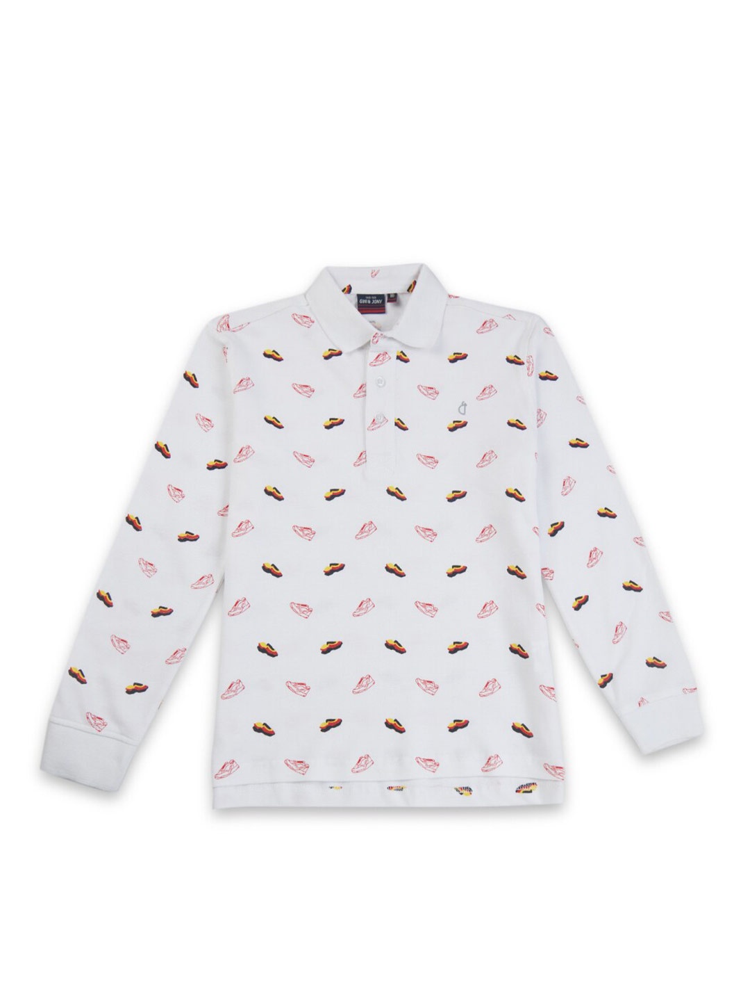 Gini and Jony Boys Conversational Printed Polo Collar Long Sleeves Cotton T-shirt, White
Gini and Jony Boys Conversational Printed Polo Collar Long Sleeves Cotton T-shirt, White