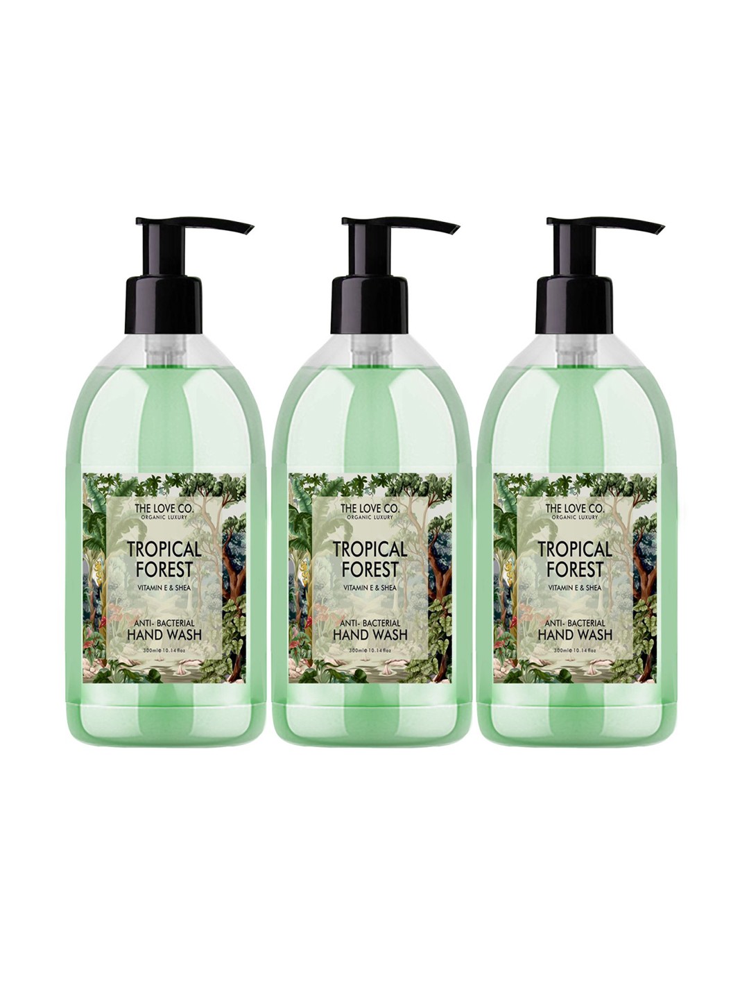 THE LOVE CO. Set Of 3 Tropical Forest Vit E & Shea Anti-Bacterial Hand Wash - 300 ml Each, Pink
THE LOVE CO. Set Of 3 Tropical Forest Vit E & Shea Anti-Bacterial Hand Wash - 300 ml Each, Pink