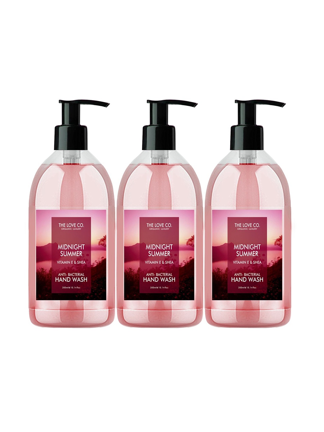 THE LOVE CO. Midnight Summer Blossom Set Of 3 Hand Soaps For Moisturized Hand 300 ml Each, Blue