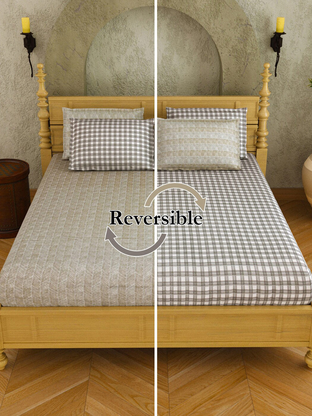 JAIPUR FABRIC Grey Printed 300 TC Cotton Reversible King Bedsheet & 4 Pillow Covers
JAIPUR FABRIC Grey Printed 300 TC Cotton Reversible King Bedsheet & 4 Pillow Covers