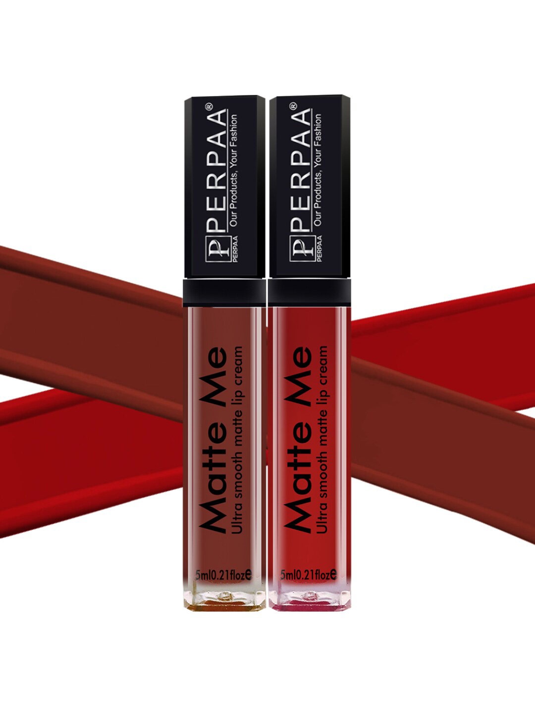 PERPAA Set Of 2 Matte Me Ultra Smooth Lip Creams 5 ml Each - Brown Woods & Bright Red
PERPAA Set Of 2 Matte Me Ultra Smooth Lip Creams 5 ml Each - Brown Woods & Bright Red