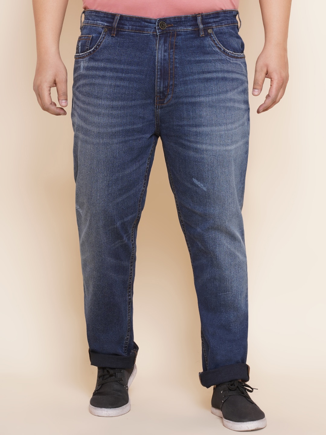John Pride Men Plus Size Regular Fit Low Distress Light Fade Stretchable Jeans, Blue
John Pride Men Plus Size Regular Fit Low Distress Light Fade Stretchable Jeans, Blue