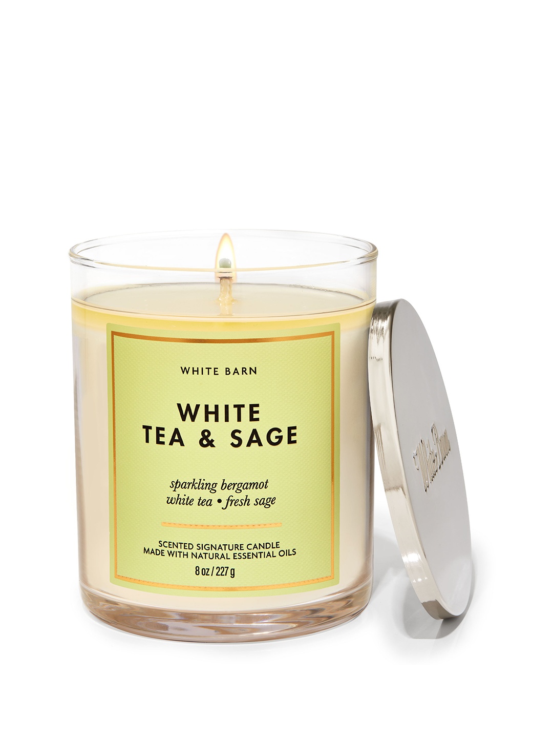 Bath & Body Works White Tea & Sage Signature Single Wick Candle - 227 g, Green
Bath & Body Works White Tea & Sage Signature Single Wick Candle - 227 g, Green
