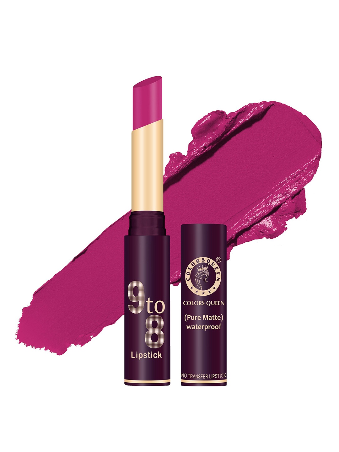 Colors Queen 9to8 Pure Matte Waterproof Long-Lasting Non-Transfer Lipstick - Queen 011, Magenta
Colors Queen 9to8 Pure Matte Waterproof Long-Lasting Non-Transfer Lipstick - Queen 011, Magenta