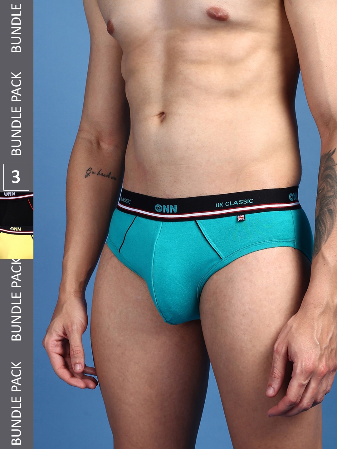 ONN Men Pack Of 3 Pure Cotton Anti-Odour Anti-Microbial Basic Briefs, Turquoise blue
ONN Men Pack Of 3 Pure Cotton Anti-Odour Anti-Microbial Basic Briefs, Turquoise blue
